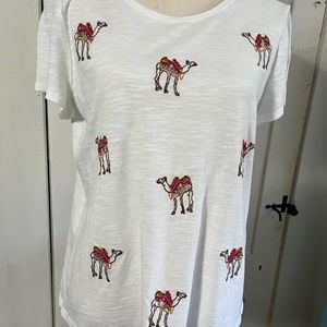 Chico’s cotton/rayon top embellished with camels